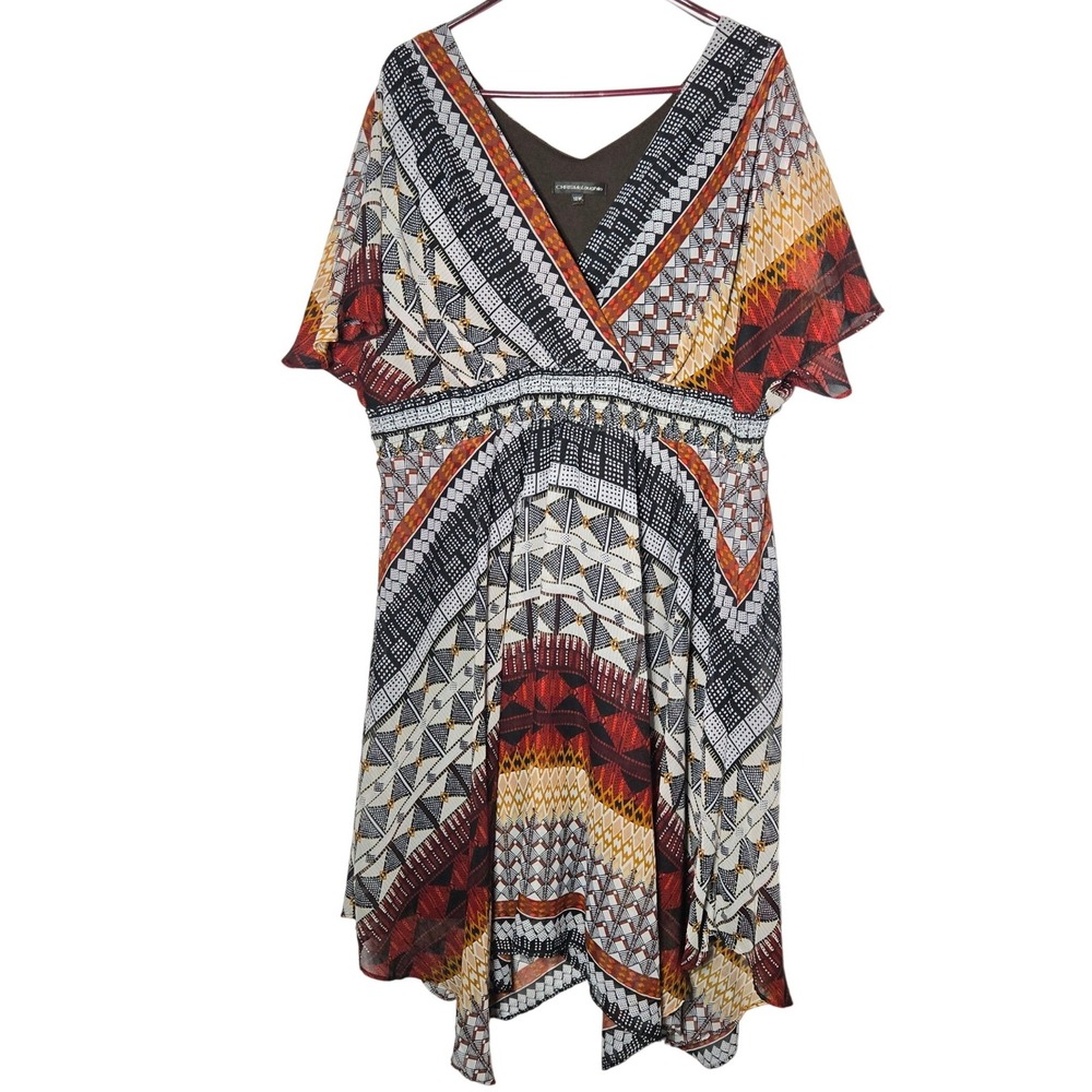 Chris McLaughlin Asymmetric Dress Plus 18W Boho Festival Summer Peasant Flowy